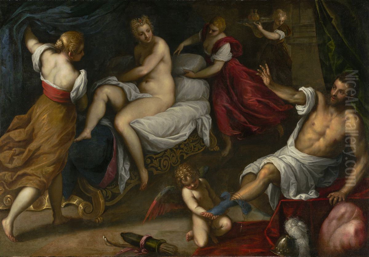 Venus and Mars Oil Painting by Palma il Giovane