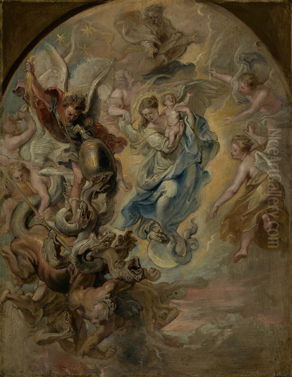 The Virgin as the Woman of the Apocalypse Oil Painting by (studio of) Rubens, Peter Paul