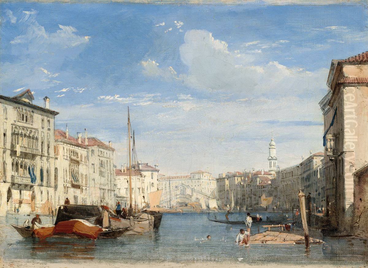 The Grand Canal Oil Painting by Richard Parkes Bonington