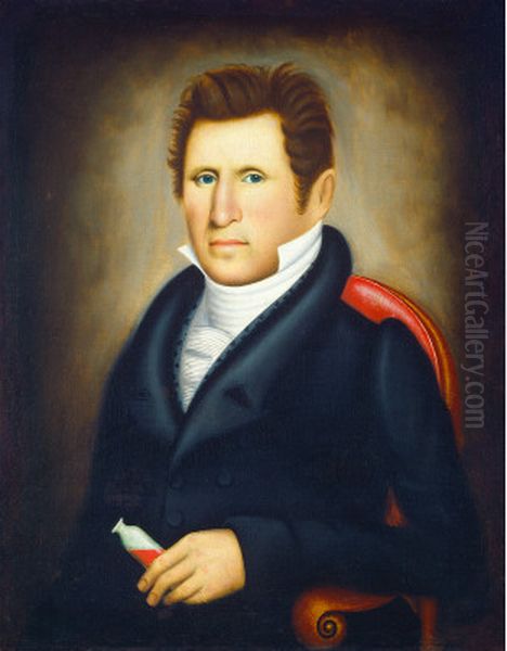 Man with Vial Oil Painting by Erastus Salisbury Field