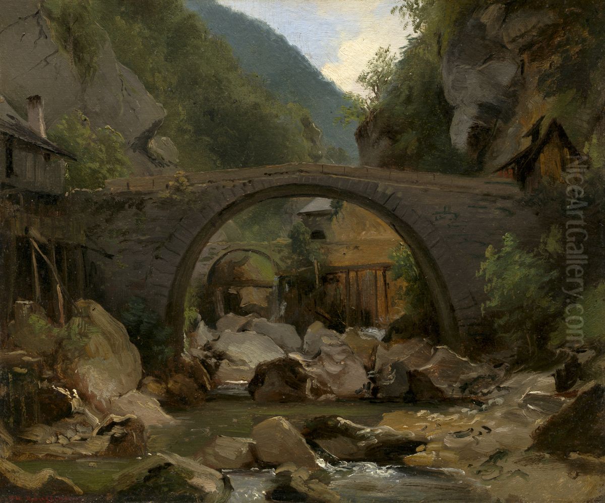 Mountain Stream in the Auvergne Oil Painting by Theodore Rousseau