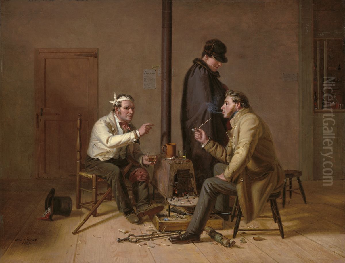 The Tough Story - Scene in a Country Tavern Oil Painting by William Sidney Mount