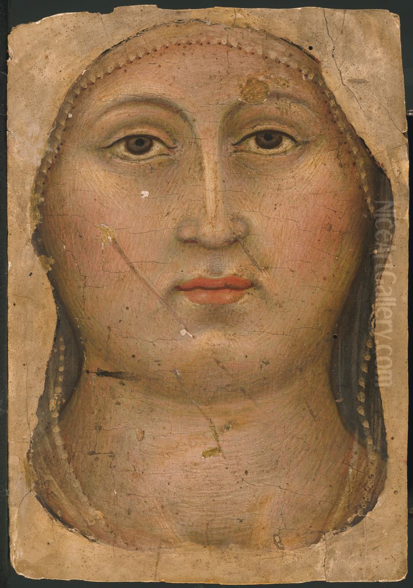 Head of the Virgin Oil Painting by Taddeo Di Bartolo