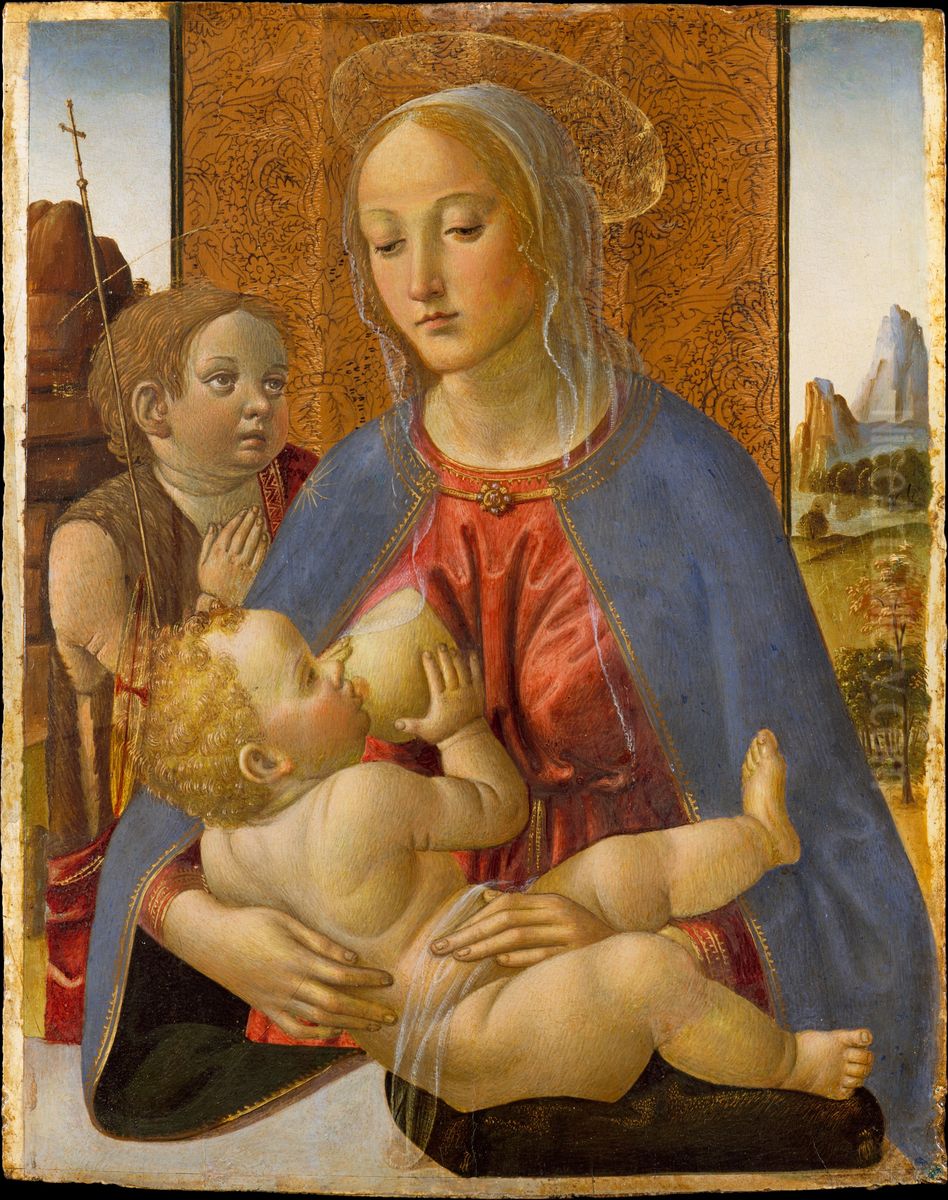 Madonna and Child with the Young Saint John the Baptist Oil Painting by Cosimo Rosselli