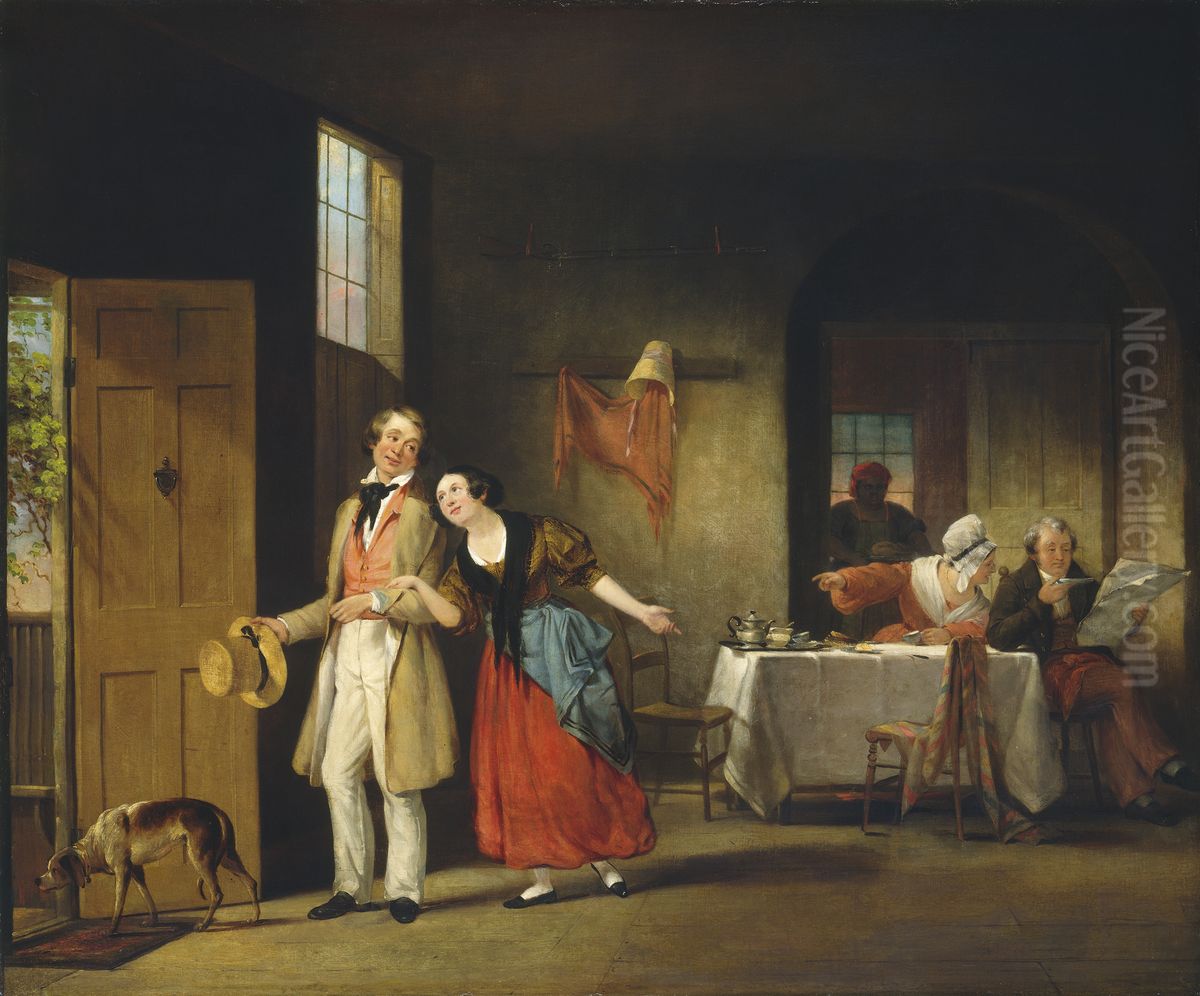 The Bashful Cousin Oil Painting by Francis William Edmonds