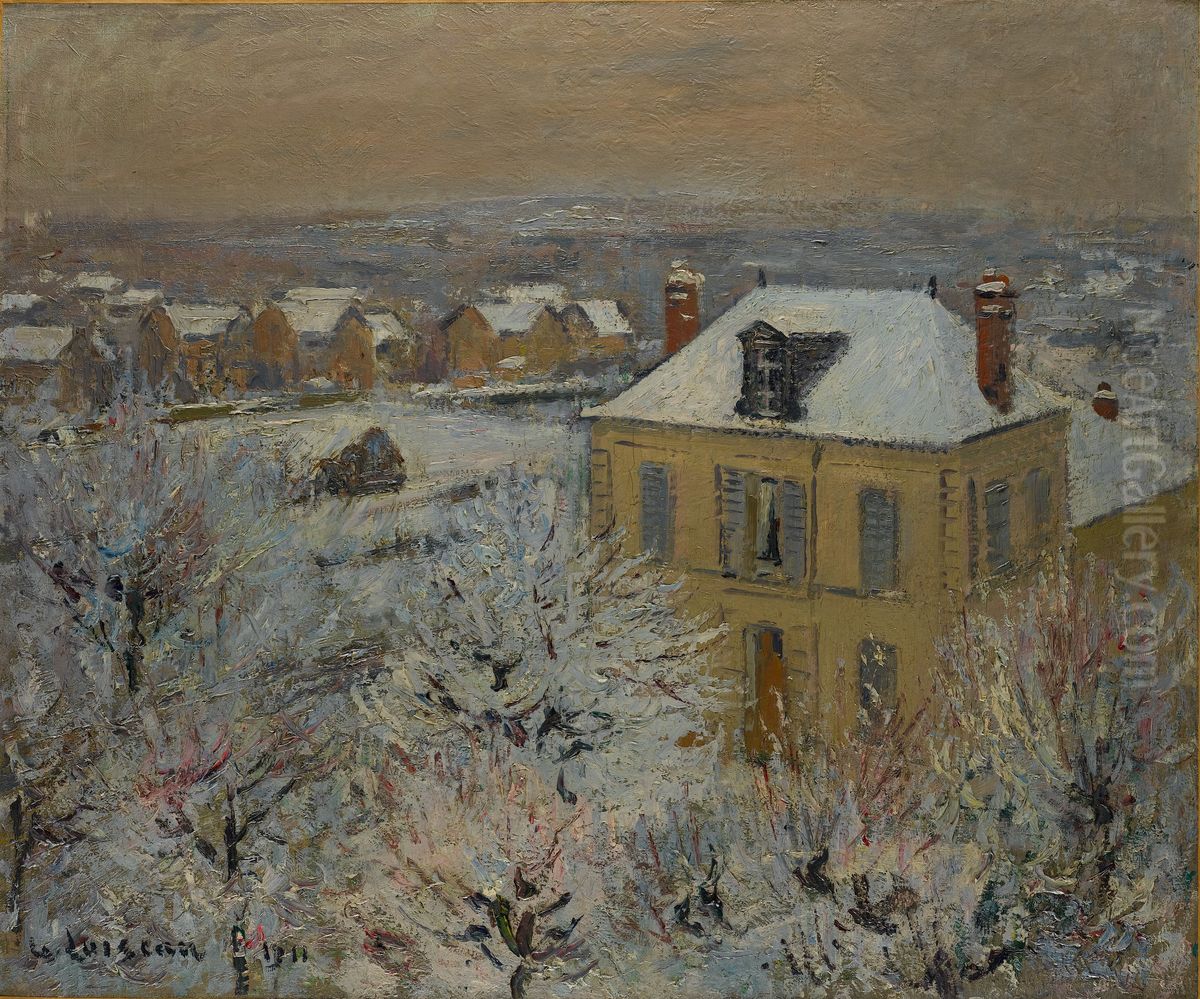 House in Winter Oil Painting by Gustave Loiseau