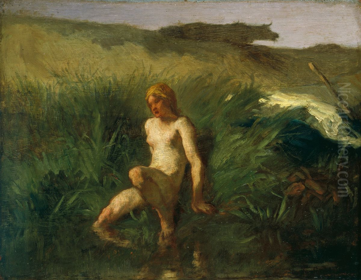 La Baigneuse Oil Painting by Jean-Francois Millet