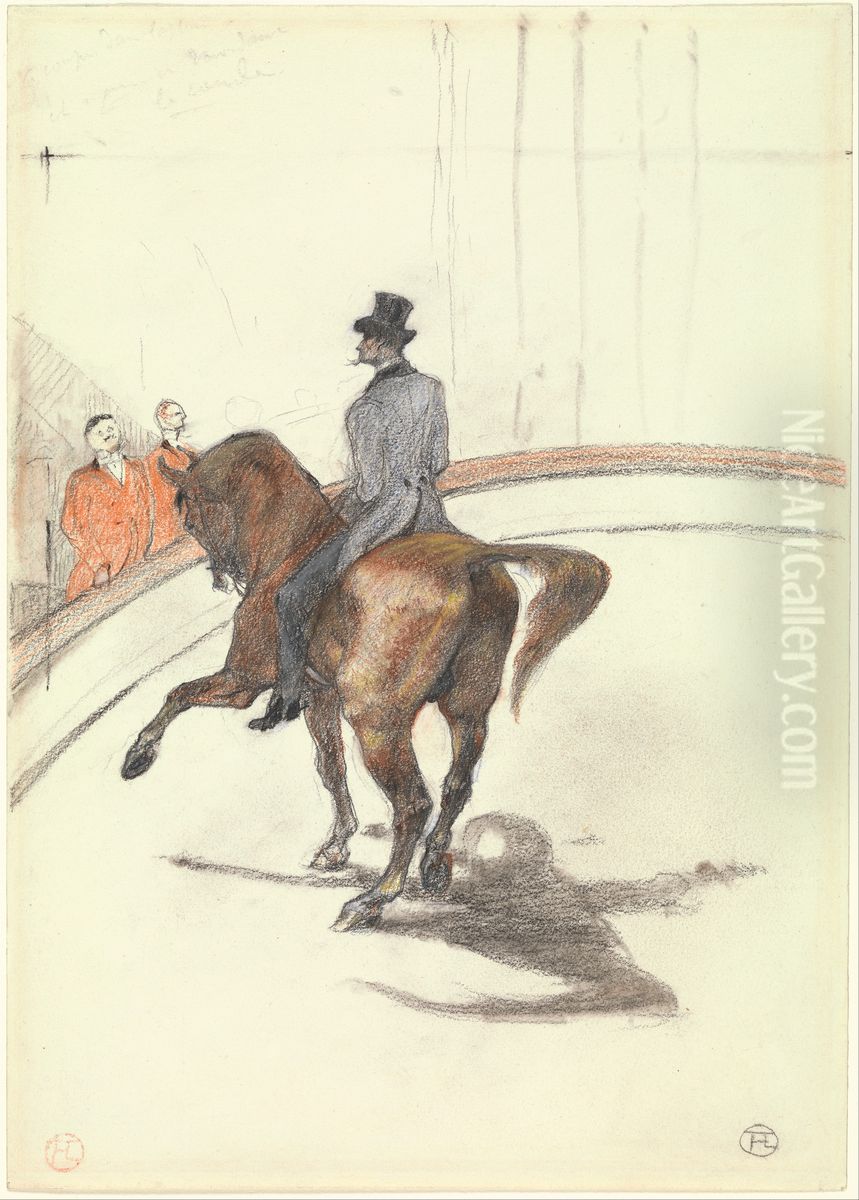 The Spanish Walk (Au Cirque: Le Pas espagnol) Oil Painting by Henri De Toulouse-Lautrec