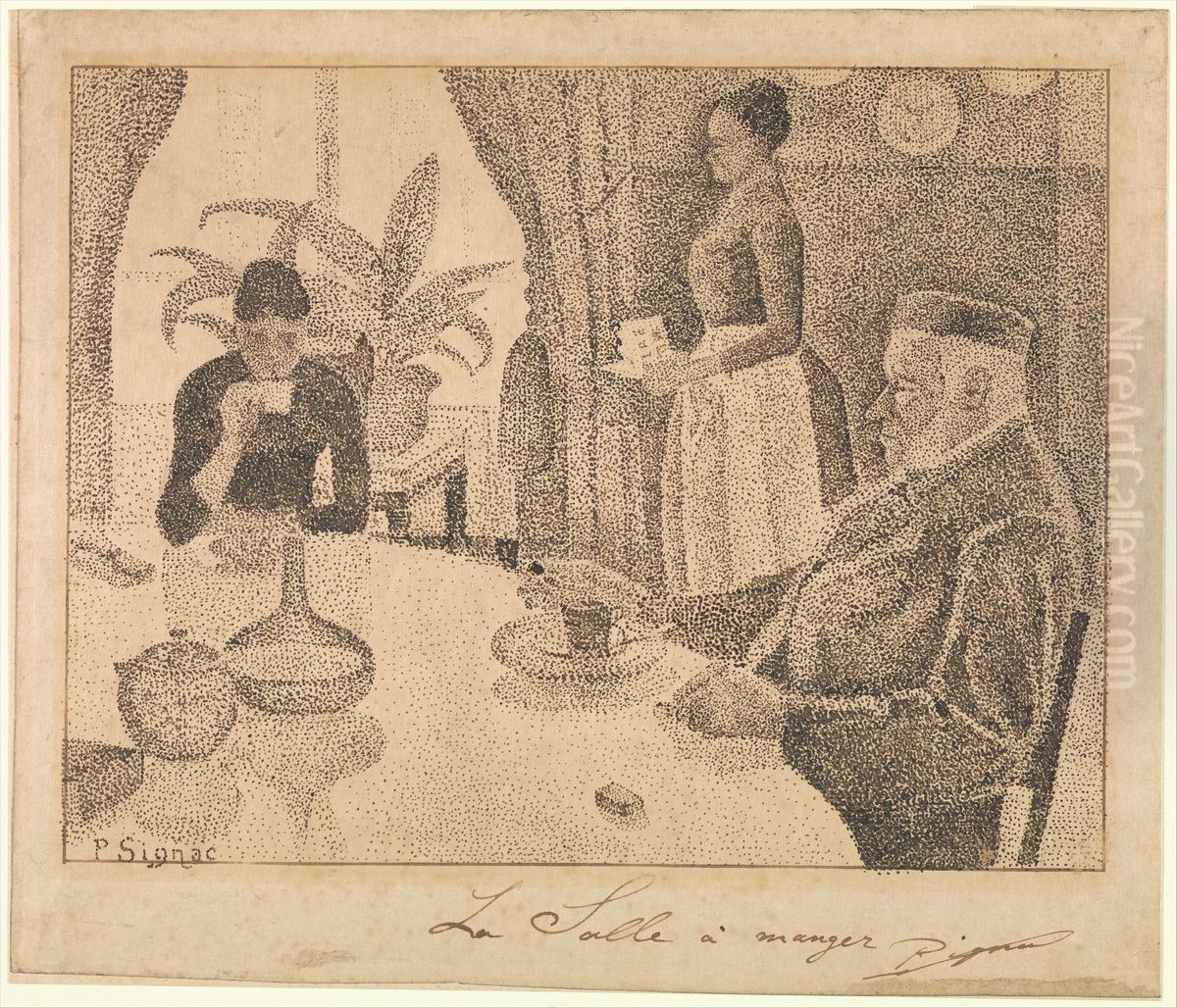 The Dining Room Oil Painting by Paul Signac