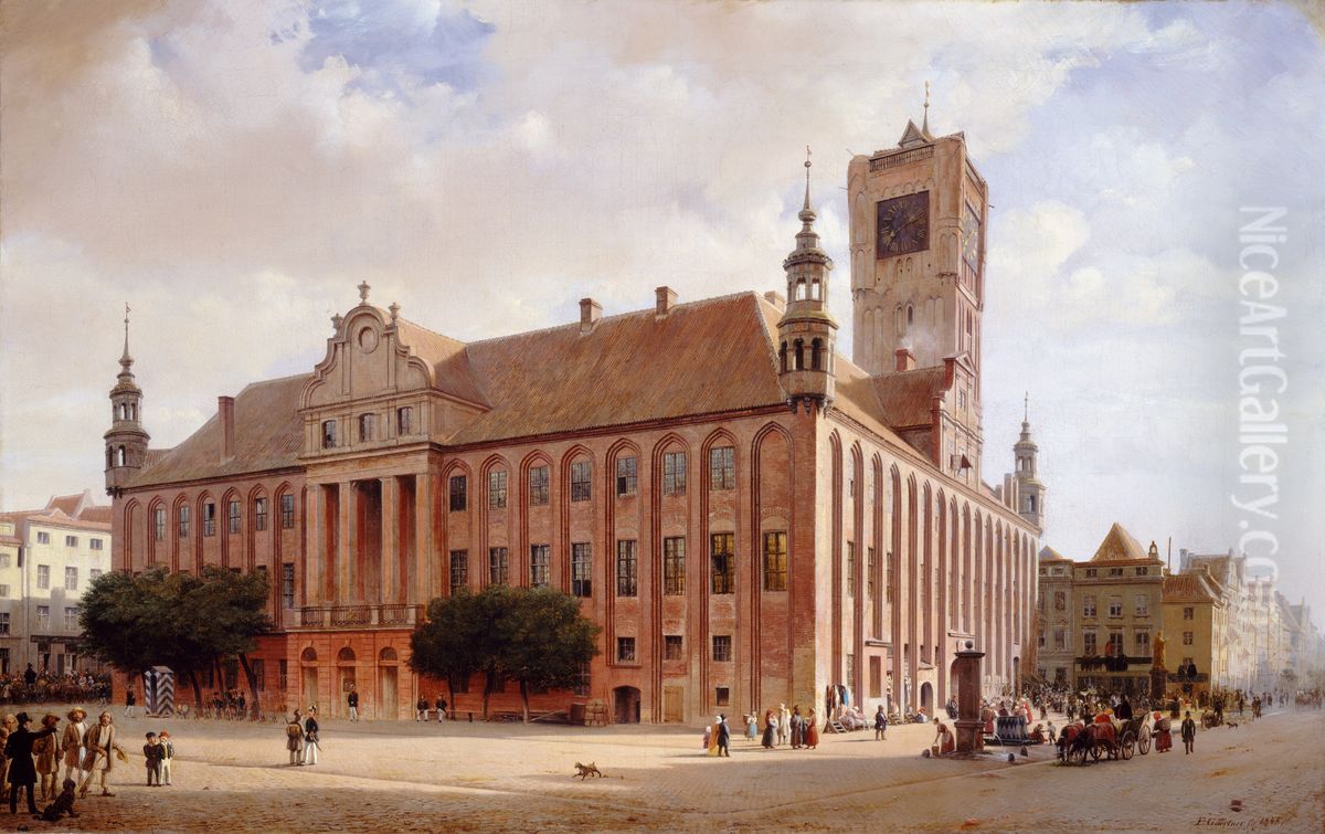 Das Altstadtrathaus in Thorn Oil Painting by Eduard Gaertner