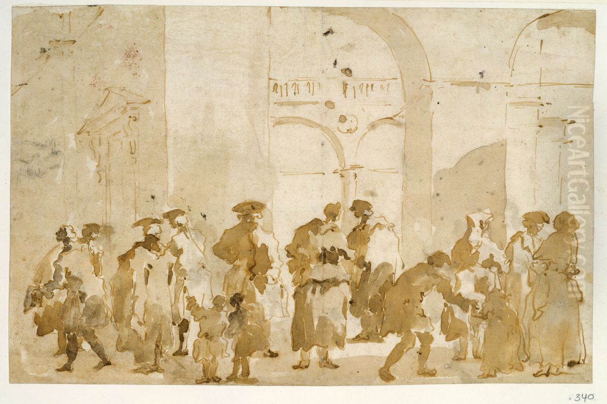 Figure Studies Oil Painting by Francesco Guardi