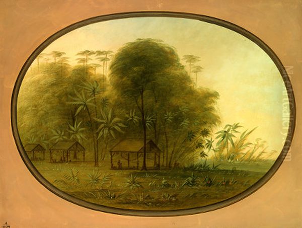 arowak village Oil Painting by George Catlin