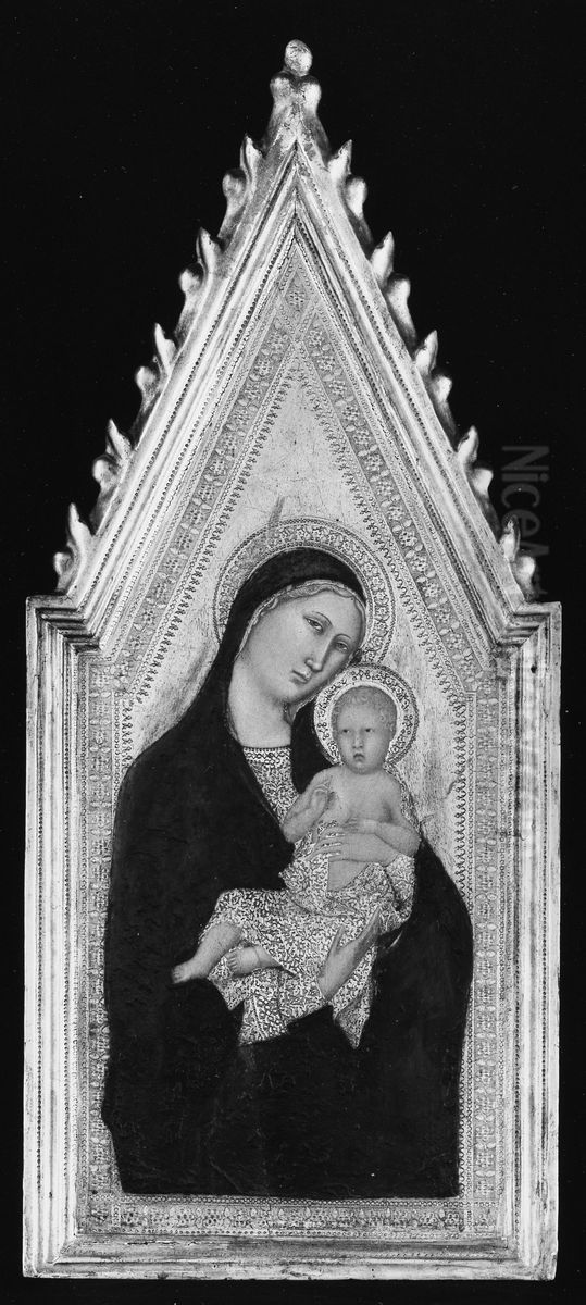 Madonna and Child Oil Painting by Barna Da Siena