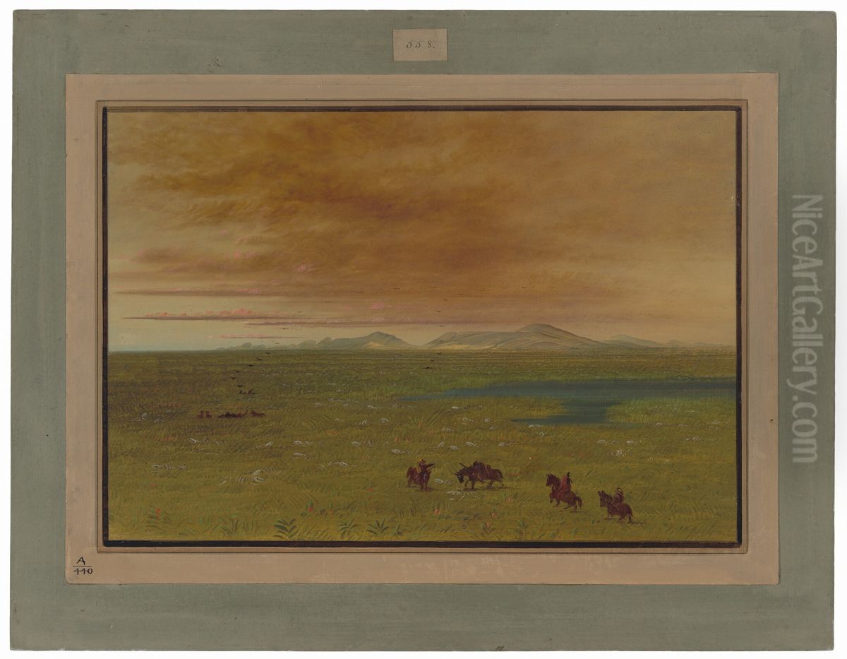 Grand Lavoir, Pampa del Sacramento Oil Painting by George Catlin