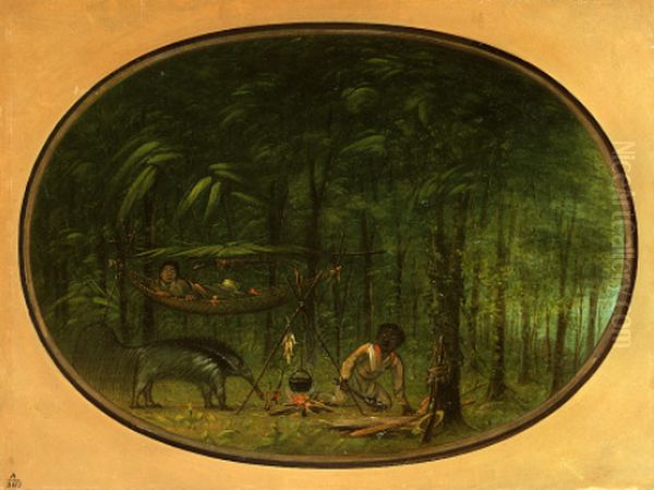 The Great Ant-Eater Oil Painting by George Catlin