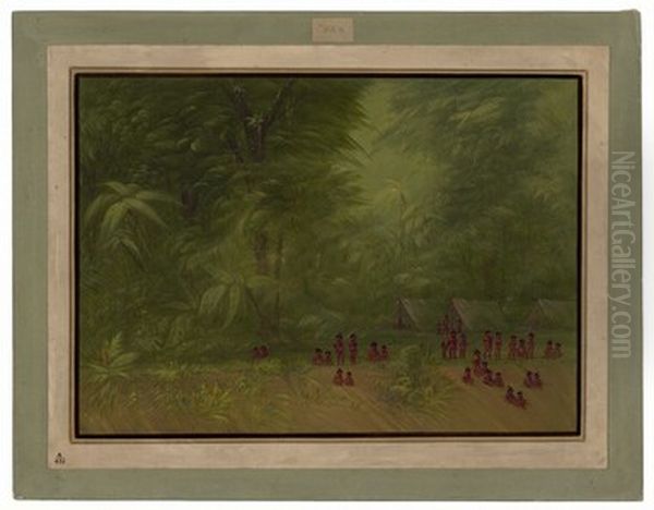 Indian Camp in the Forest Oil Painting by George Catlin