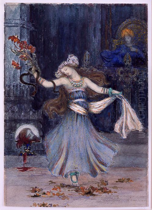 Salome Dancing Before the Head of St. John the Baptist Oil Painting by Gustave Moreau