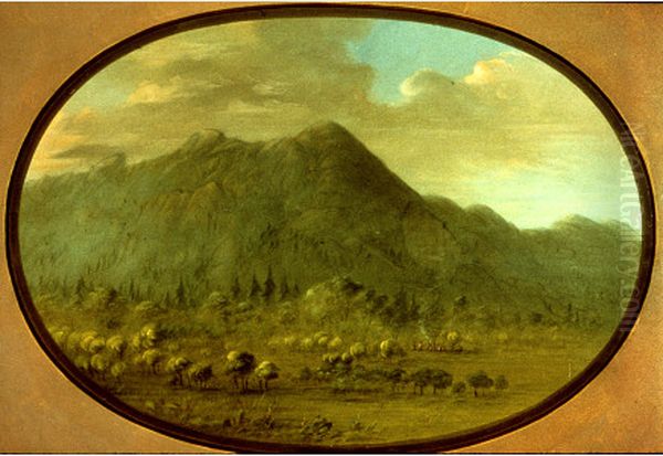 View in the Crystal Mountains Oil Painting by George Catlin