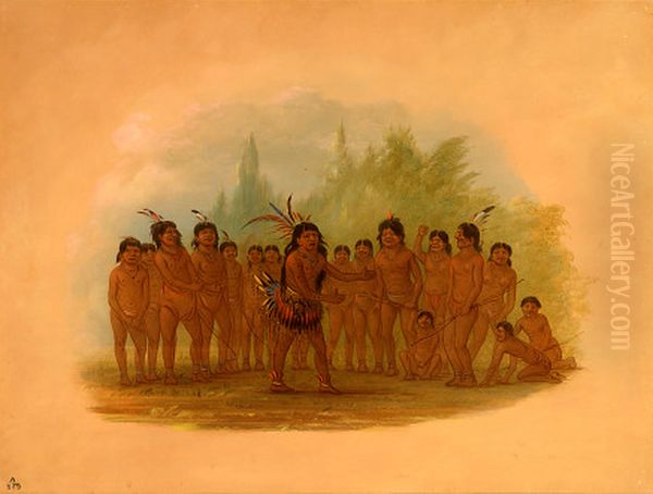 Zurumati Indians Oil Painting by George Catlin