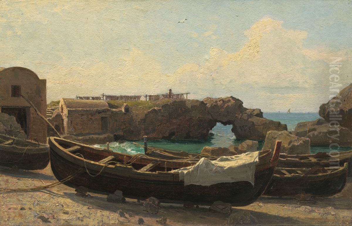 Marina Piccola, Capri Oil Painting by William Stanley Haseltine