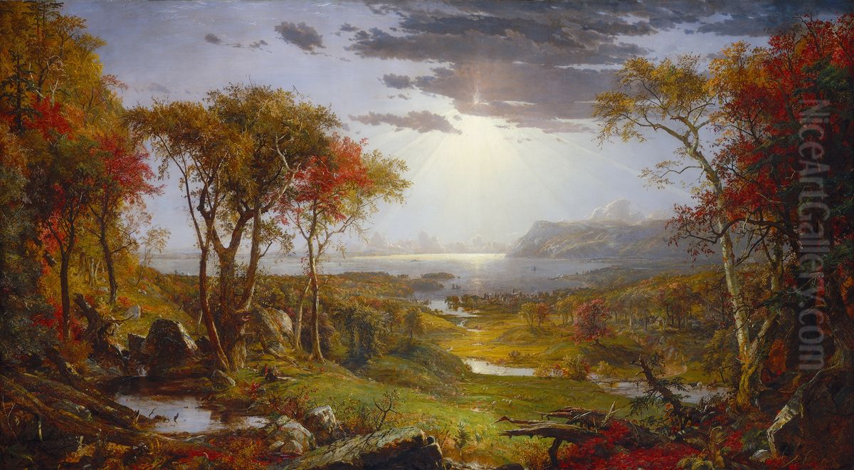 Autumn--On the Hudson River Oil Painting by Jasper Francis Cropsey