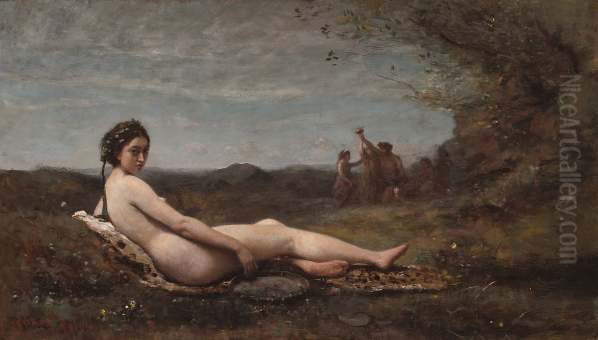 Le Repos Oil Painting by Jean-Baptiste Camille Corot