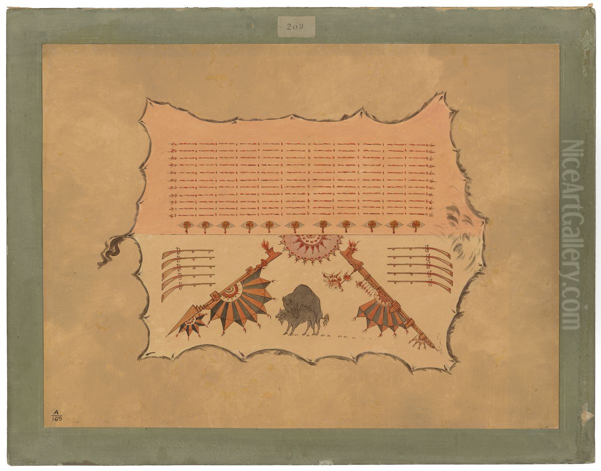 Facsimile of an Omaha Robe Oil Painting by George Catlin