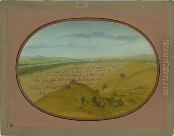 Fort Pierre Oil Painting by George Catlin