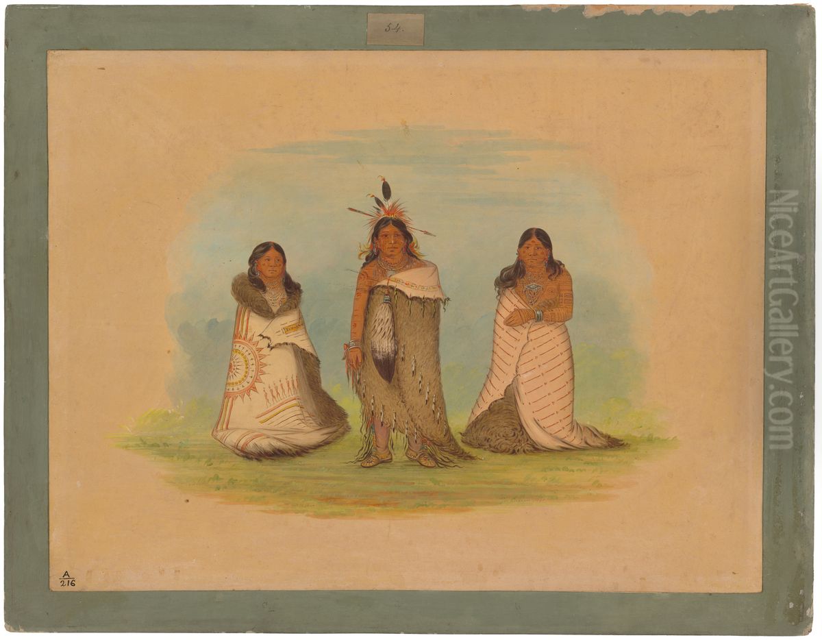 Puncah Indians Oil Painting by George Catlin
