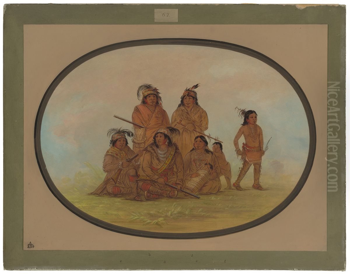 Seminolee Indians, Prisoners at Fort Moultrie Oil Painting by George Catlin