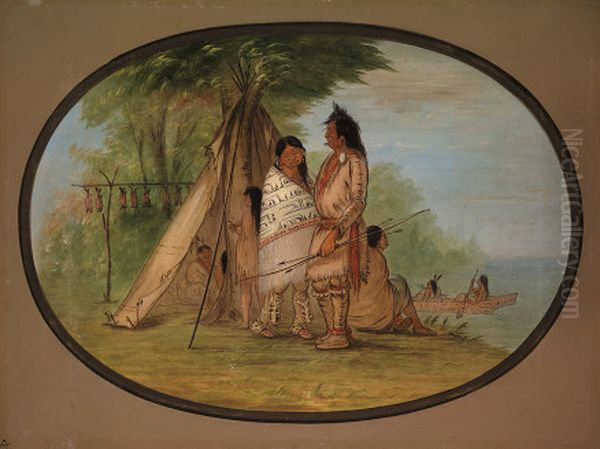 Nayas Indians Oil Painting by George Catlin