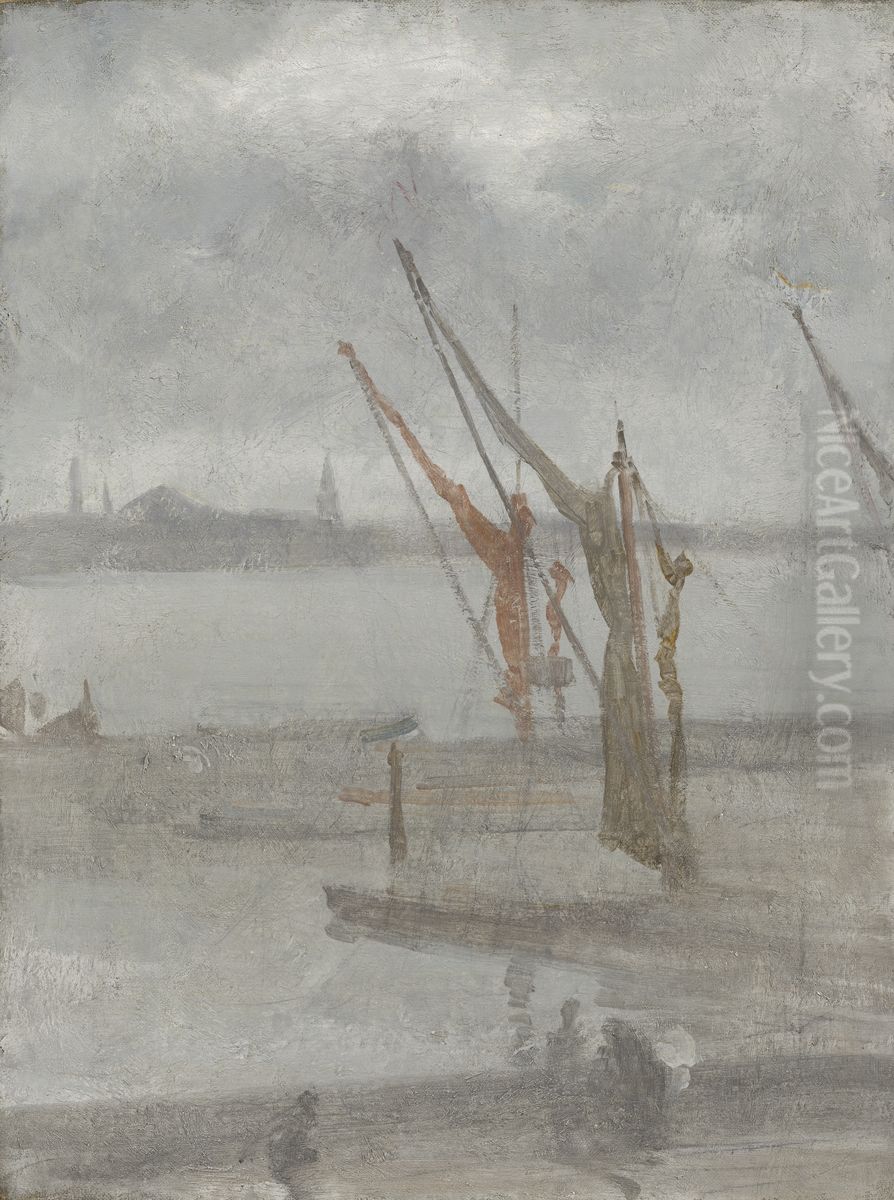 Chelsea Wharf Oil Painting by James McNeill Whistler