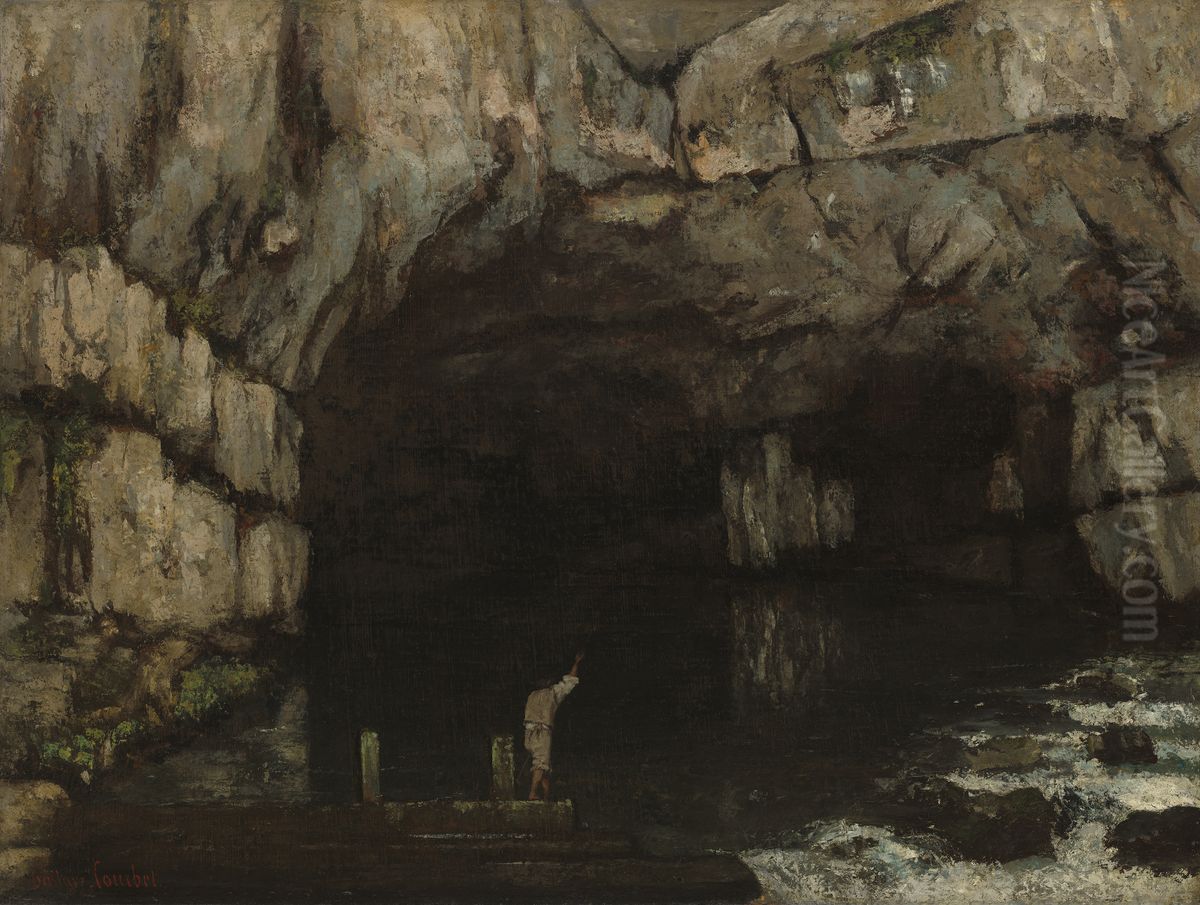 La Grotte de la Loue Oil Painting by Gustave Courbet