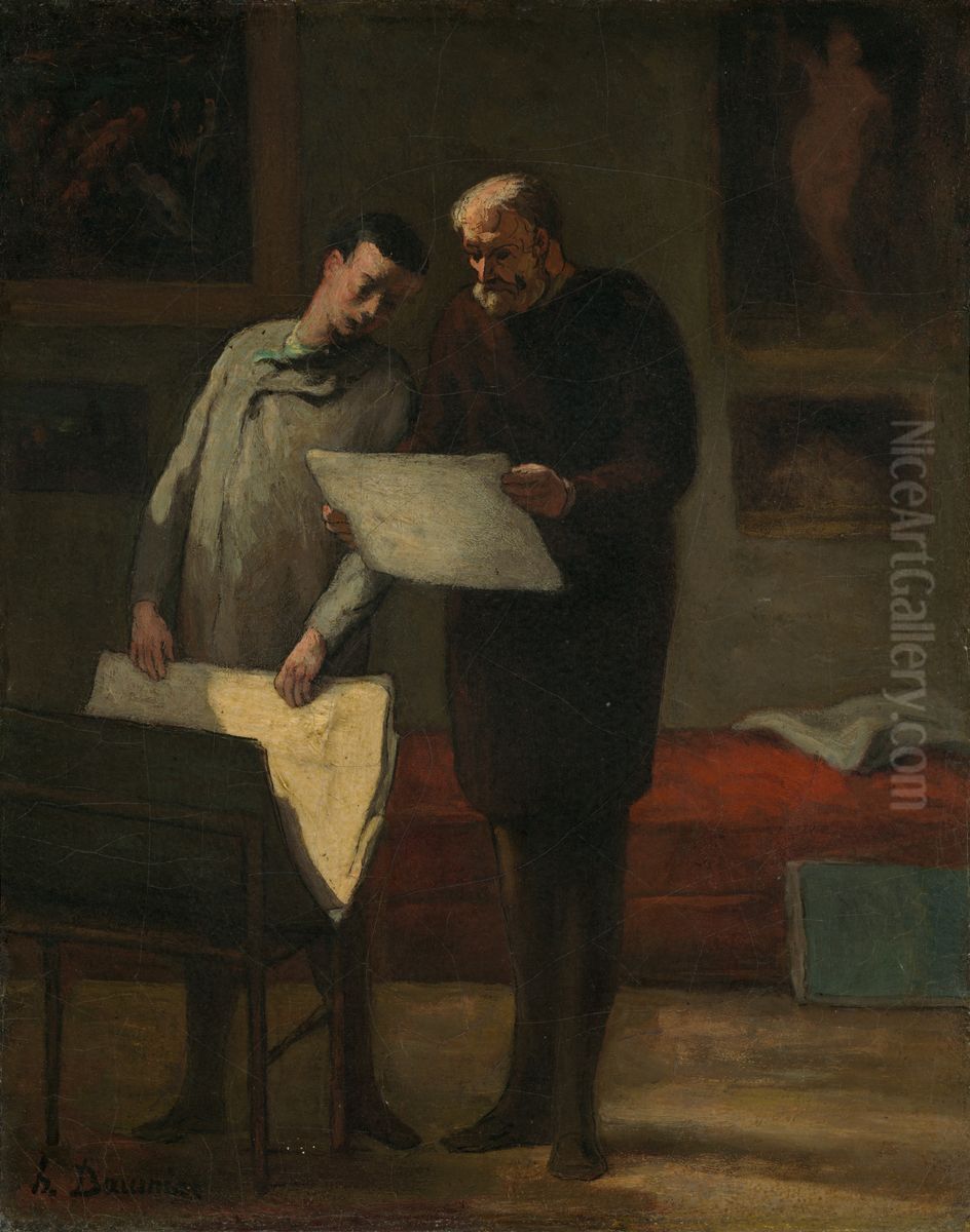 Advice to a Young Artist Oil Painting by Honore Daumier