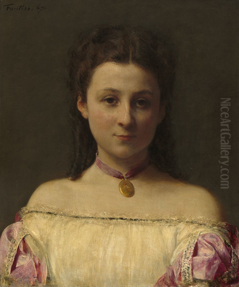 Mademoiselle de Fitz-James Oil Painting by Henri Fantin-Latour