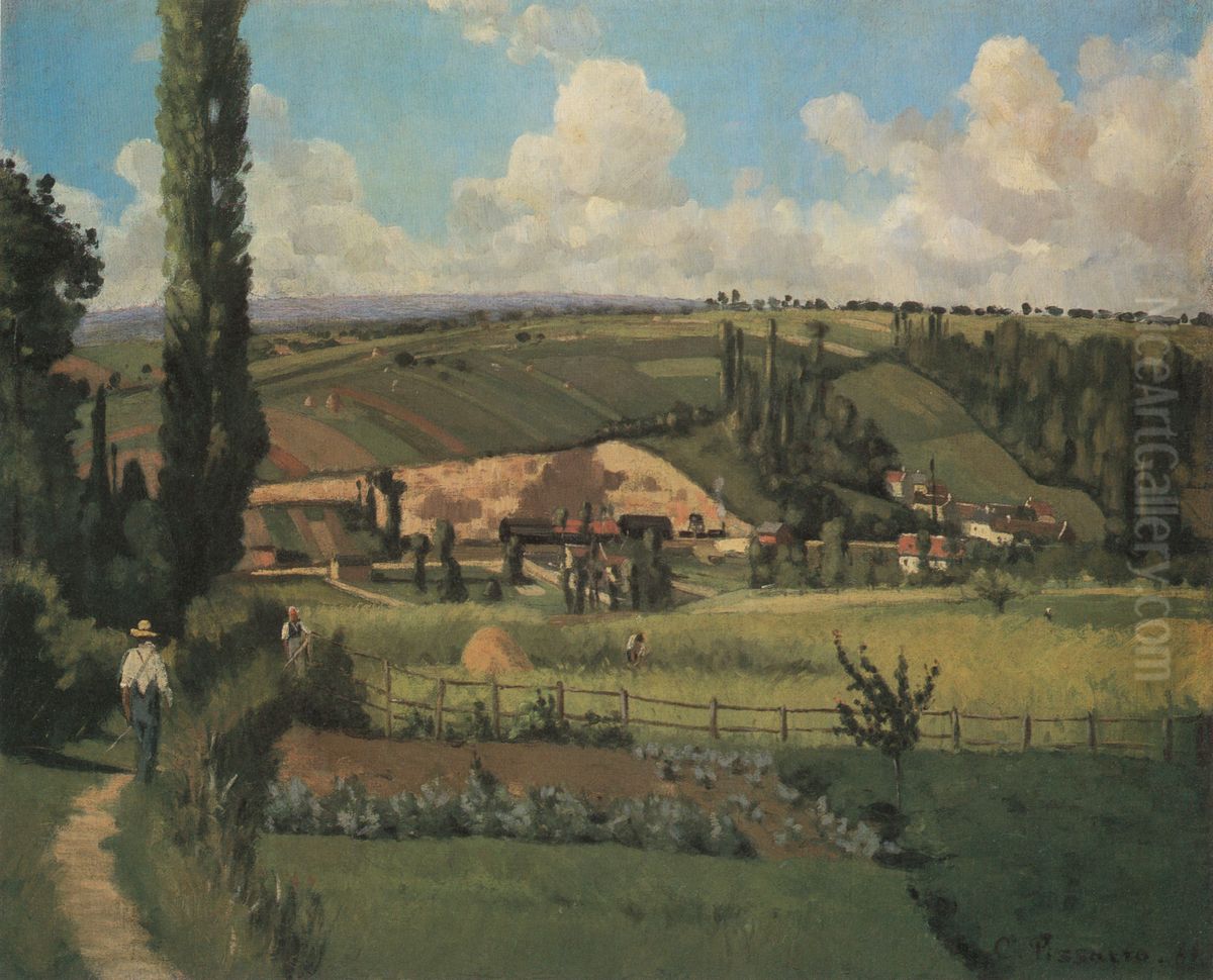 Paysage aux Patis, Pontoise Oil Painting by Camille Pissarro