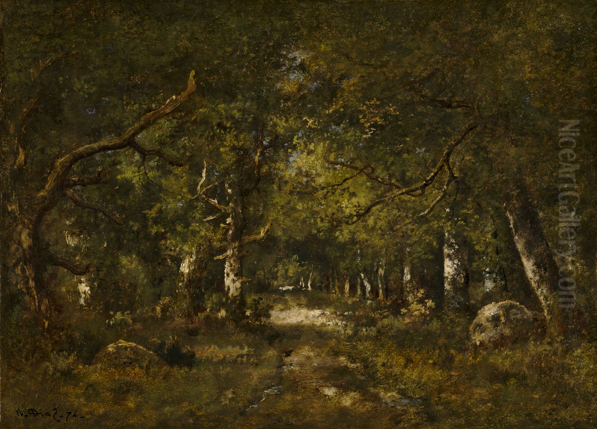 Forest Scene Oil Painting by Narcisse Virgilio Diaz