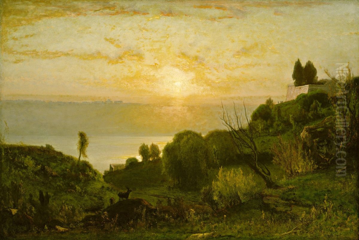 Lake Albano, Sunset Oil Painting by George Inness