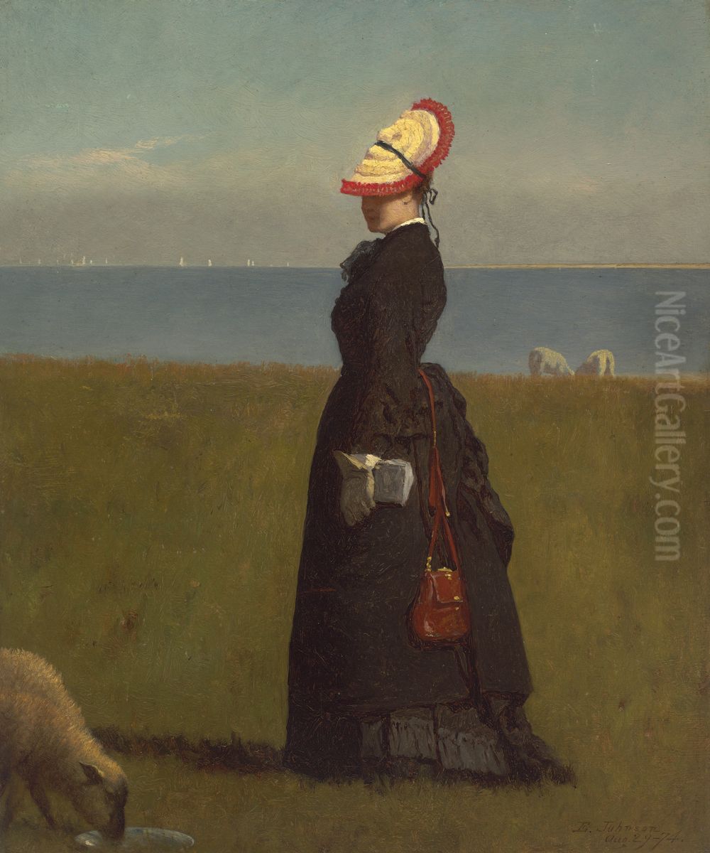 Lambs, Nantucket Oil Painting by Eastman Johnson