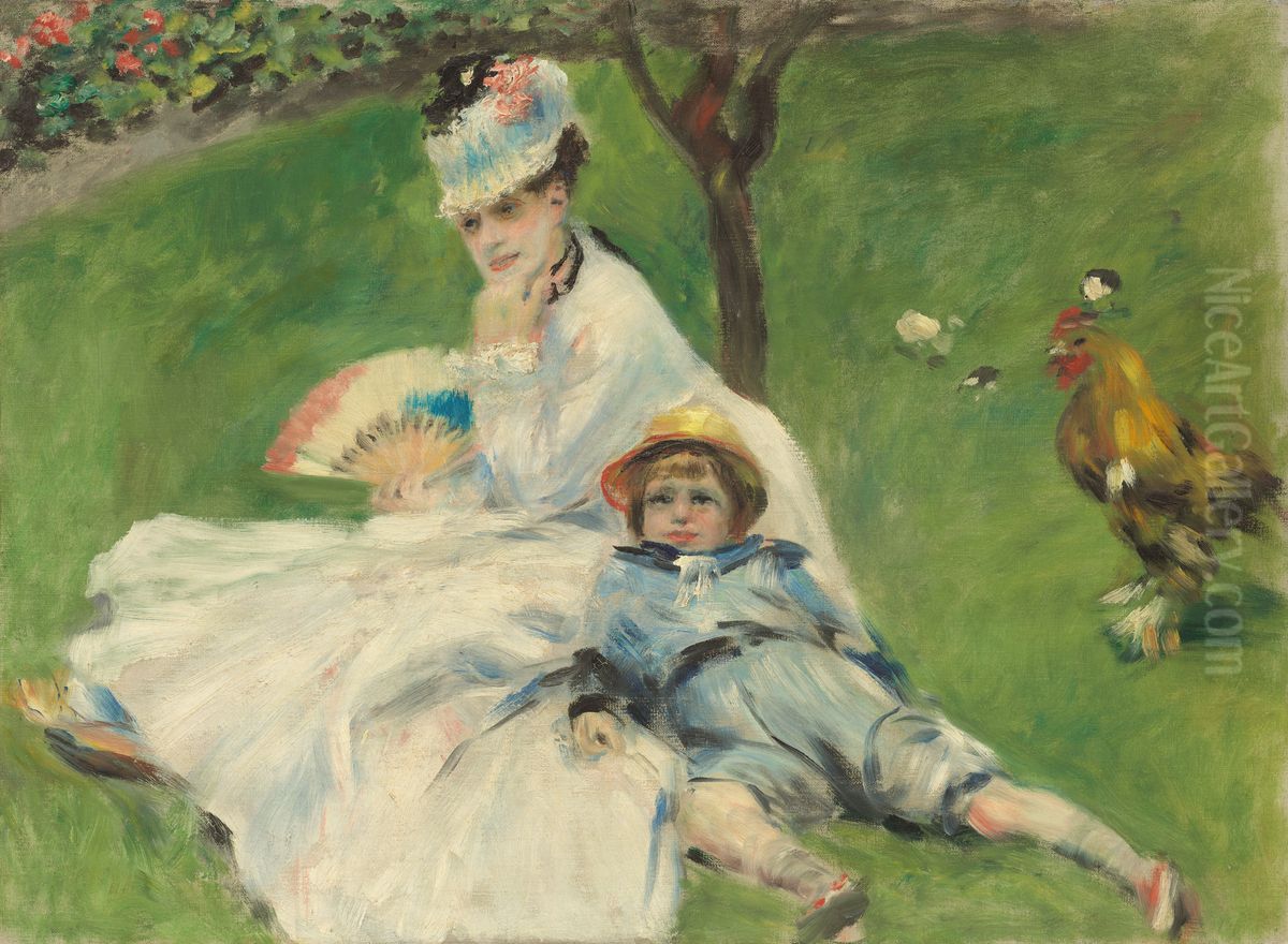 Madame Monet et son fils Oil Painting by Pierre Auguste Renoir