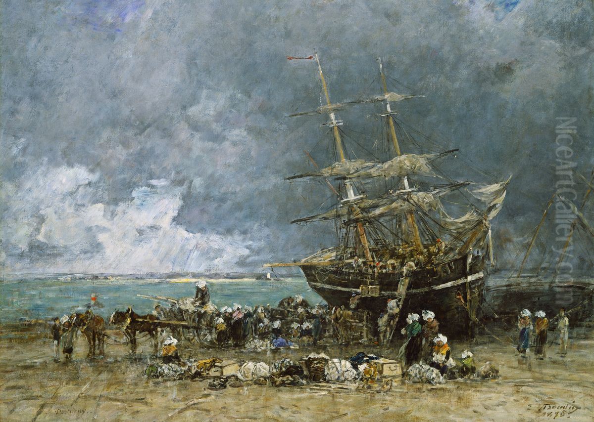 Return of the Terre-Neuvier Oil Painting by Eugene Louis Boudin