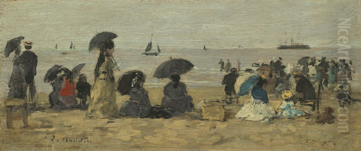 The Beach Oil Painting by Eugene Louis Boudin