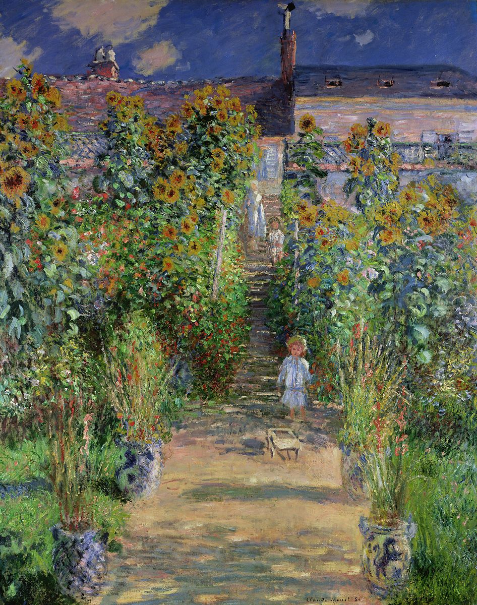 Monet's garden at Vetheuil Oil Painting by Claude Oscar Monet