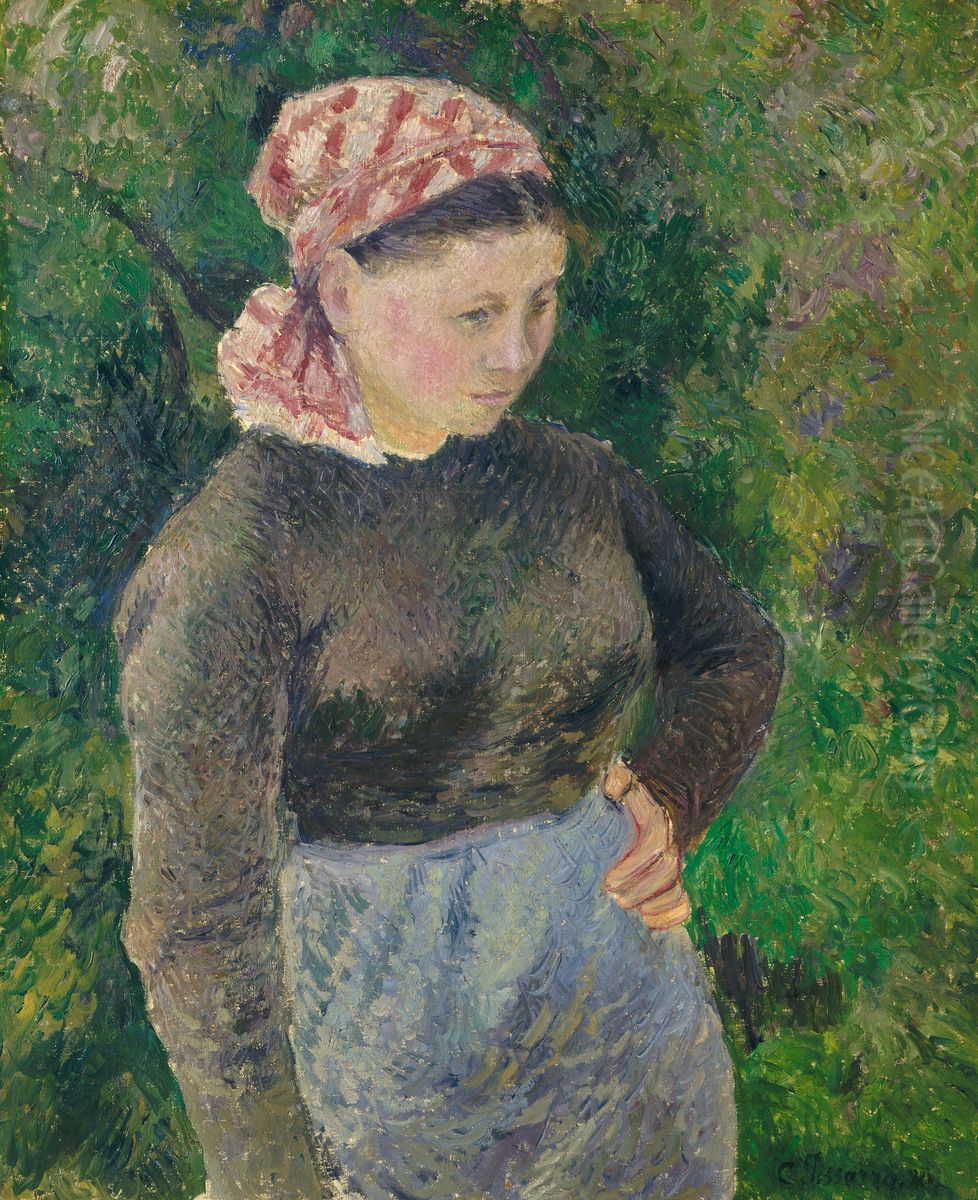 Peasant Woman Oil Painting by Camille Pissarro