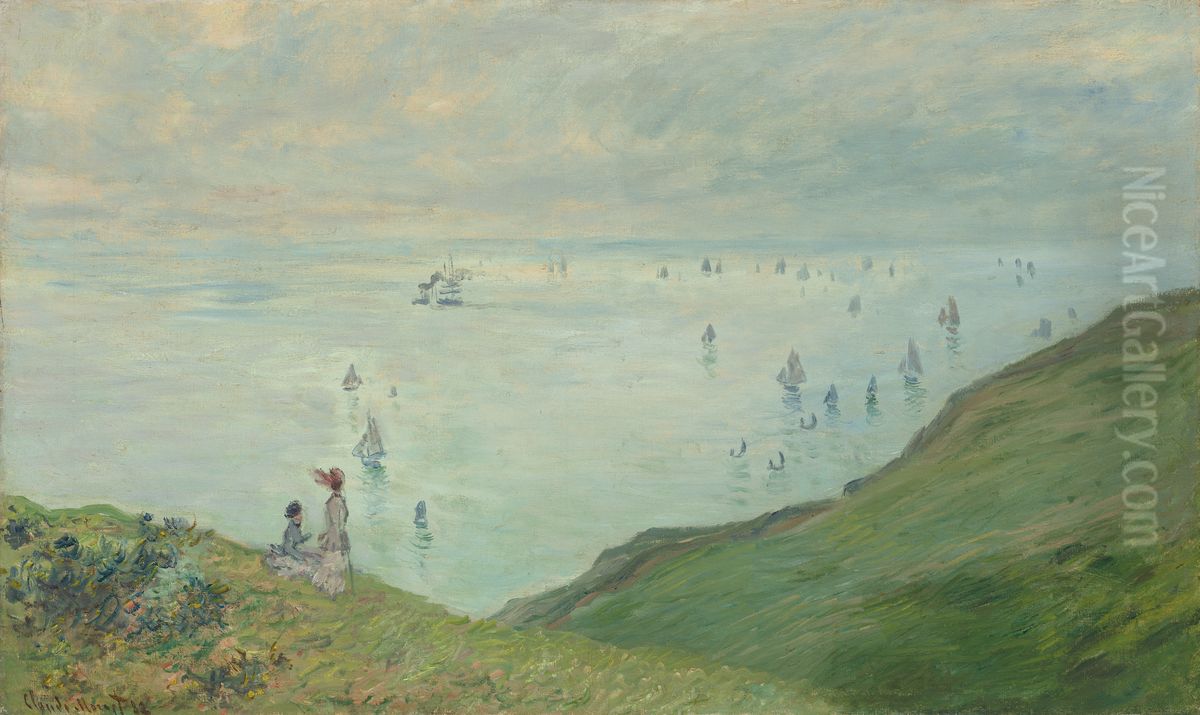 Cliffs at Pourville Oil Painting by Claude Oscar Monet