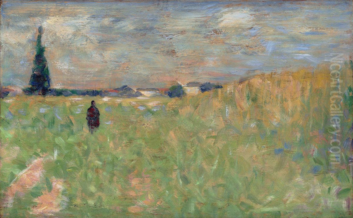 A Summer Landscape Oil Painting by Georges Seurat
