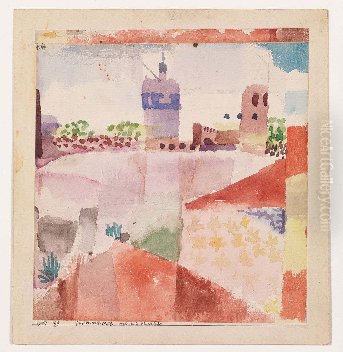 Hammamet with Its Mosque Oil Painting by Paul Klee