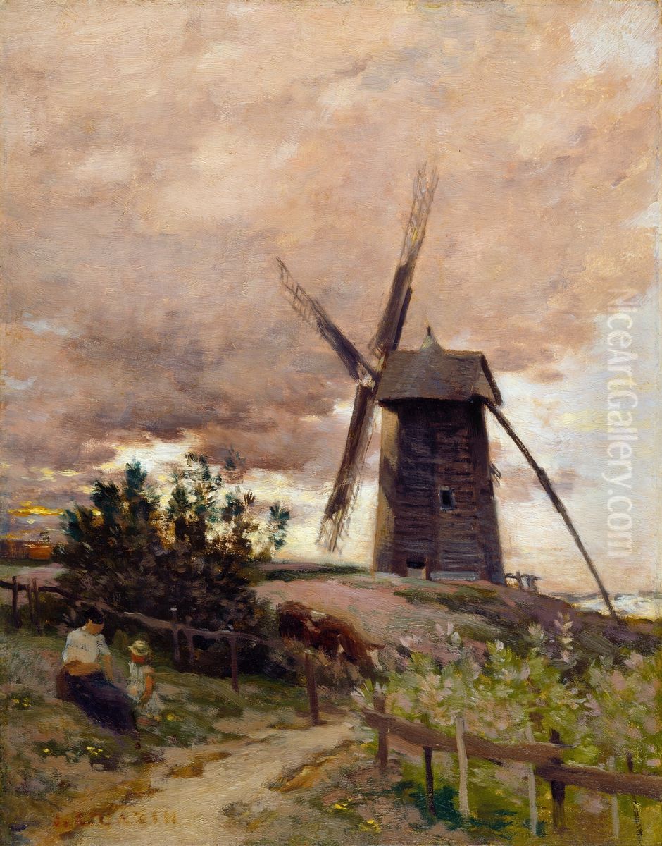 The Windmill Oil Painting by Jean-Charles Cazin