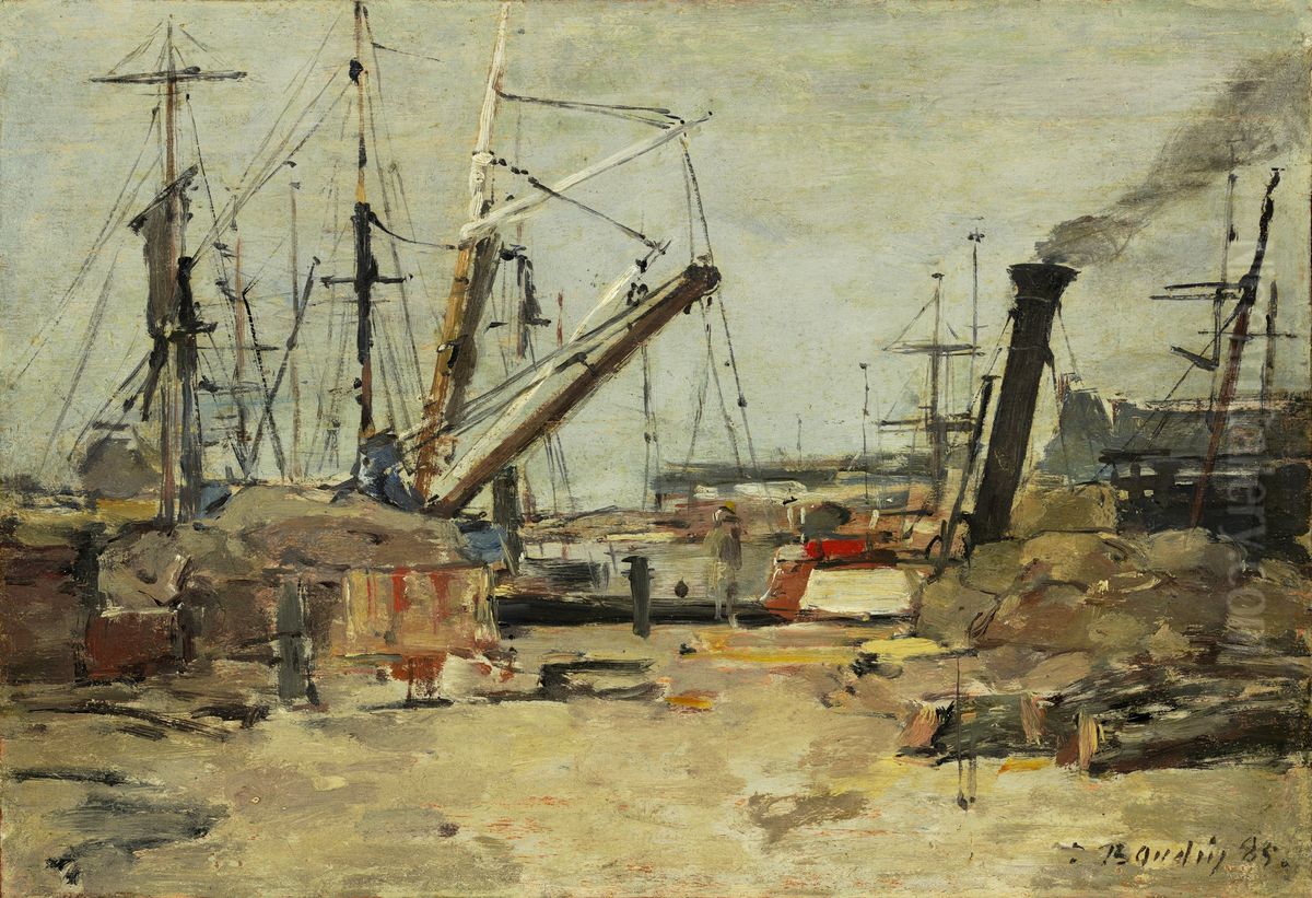 The Trawlers Oil Painting by Eugene Louis Boudin