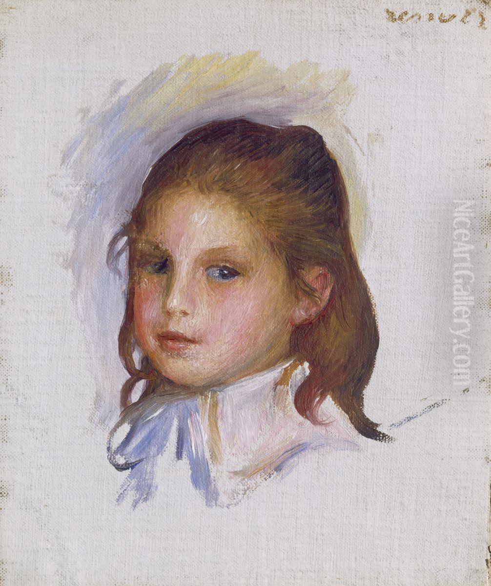 Child with Brown Hair Oil Painting by Pierre Auguste Renoir